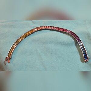 SAPPHIRE RAINBOW 925 BRACELET 7.5 INCHES